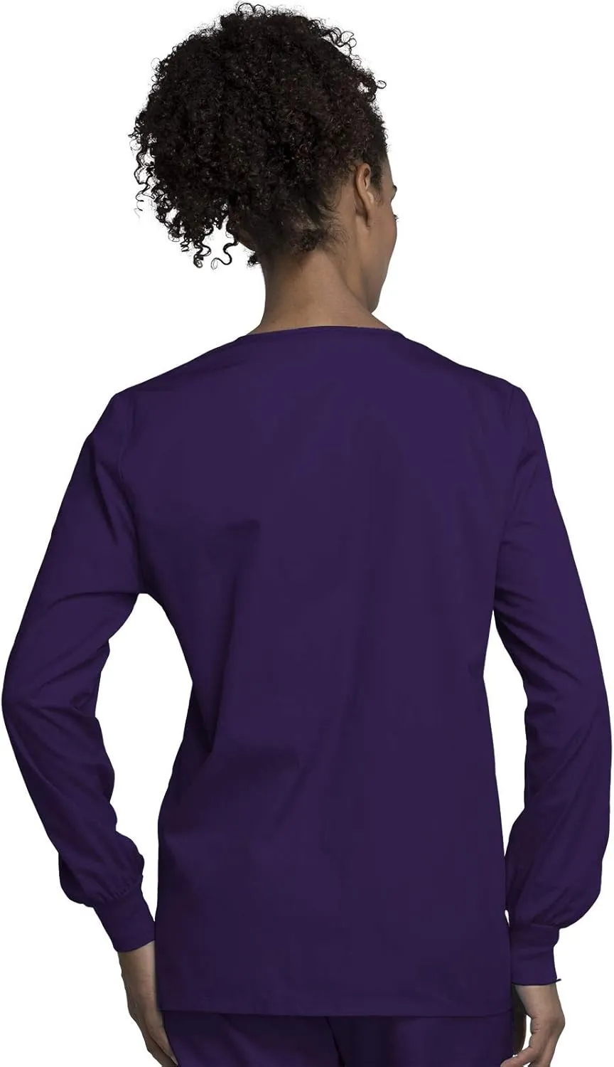 Cherokee scrubs jacket for women, Snap Front Warm-Up Jacket with 3 Pockets and Easy Care - 4350