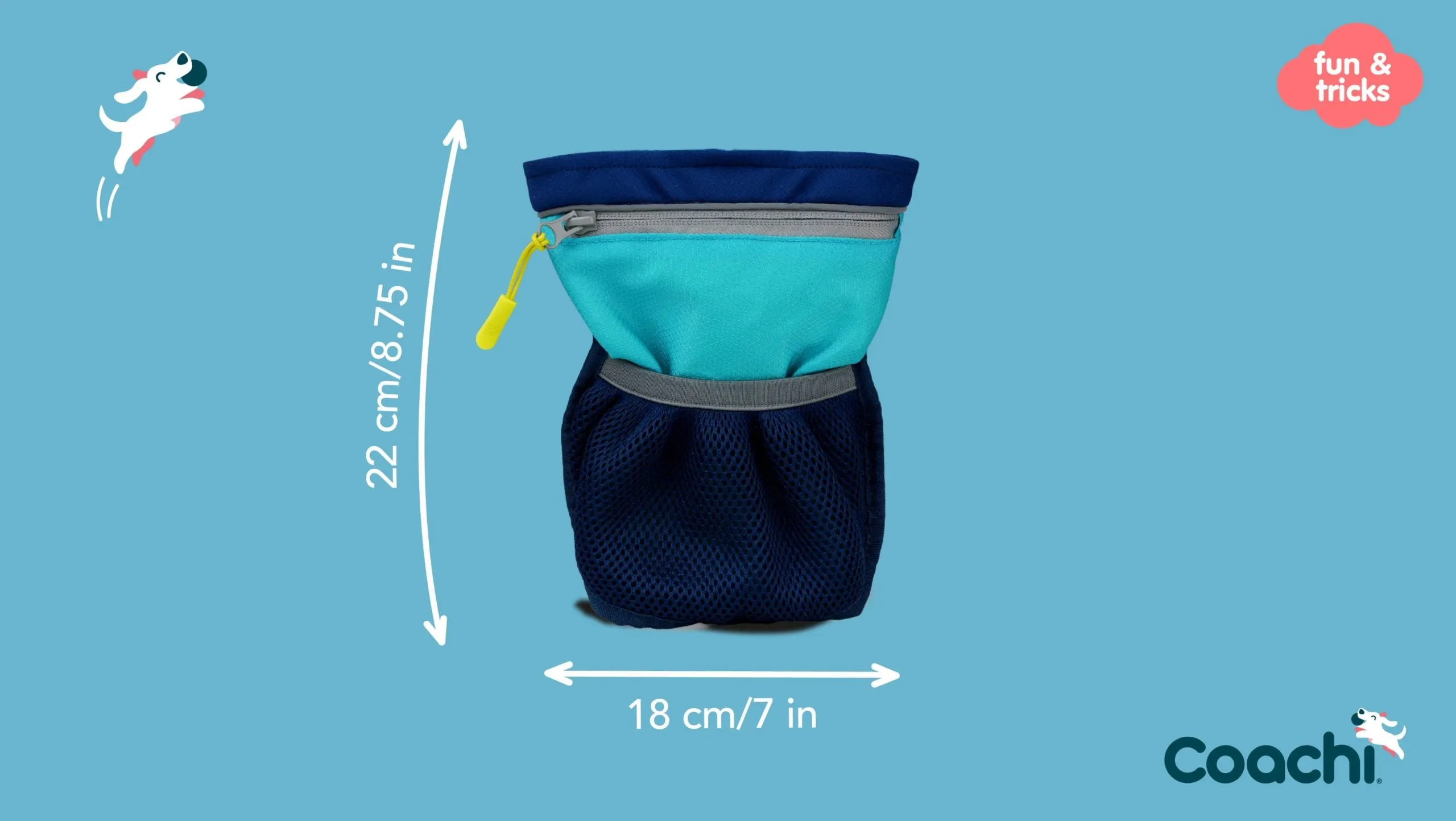 Coachi Pro Train & Treat Bag (Navy & Coral/ Navy & Light Blue)