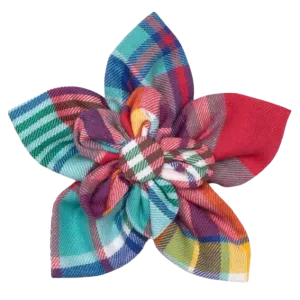 Collar Flower | Coral Plaid