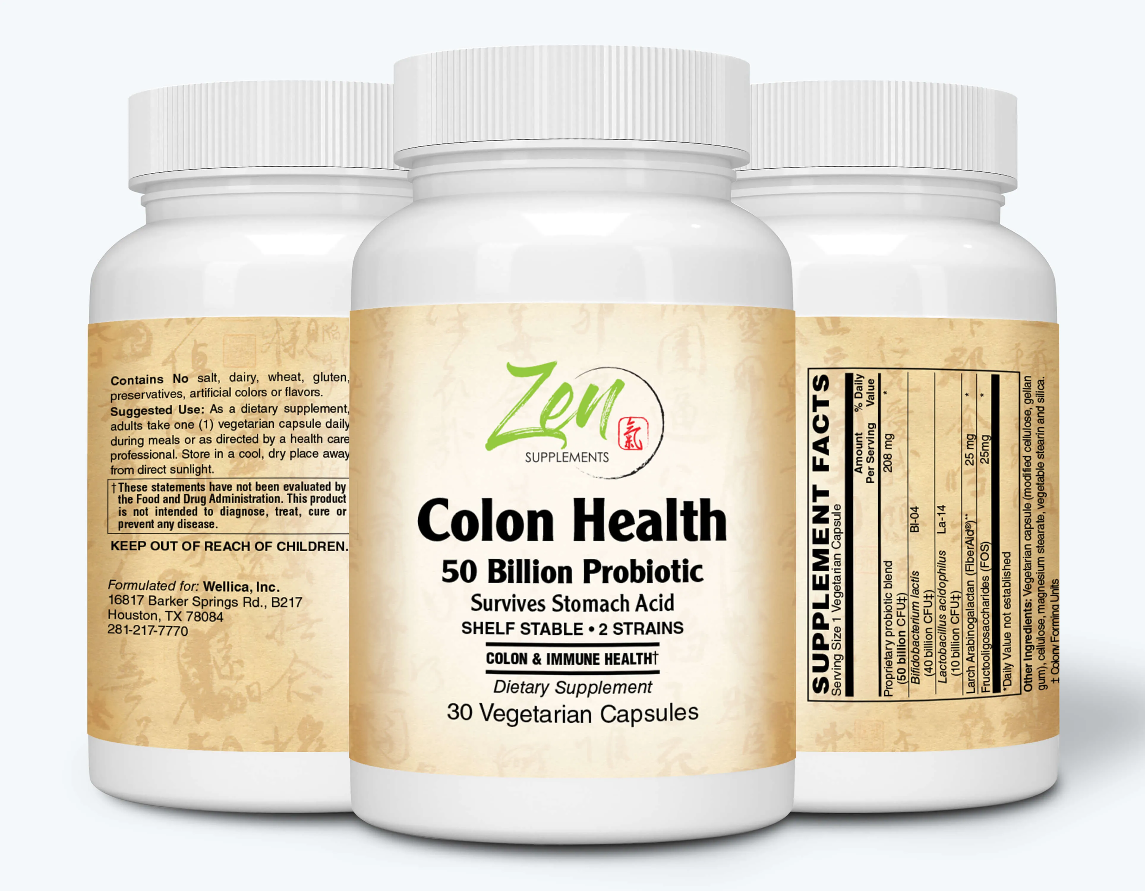 Colon Health 50 Billion Probiotic - w/ Acidophilus & Bifido - 30 Count