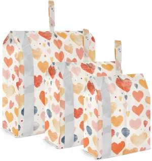 Colored Heart Packing Cubes for Travel 3 Set Compression Travel Cubes Luggage Bags for Easy Packing