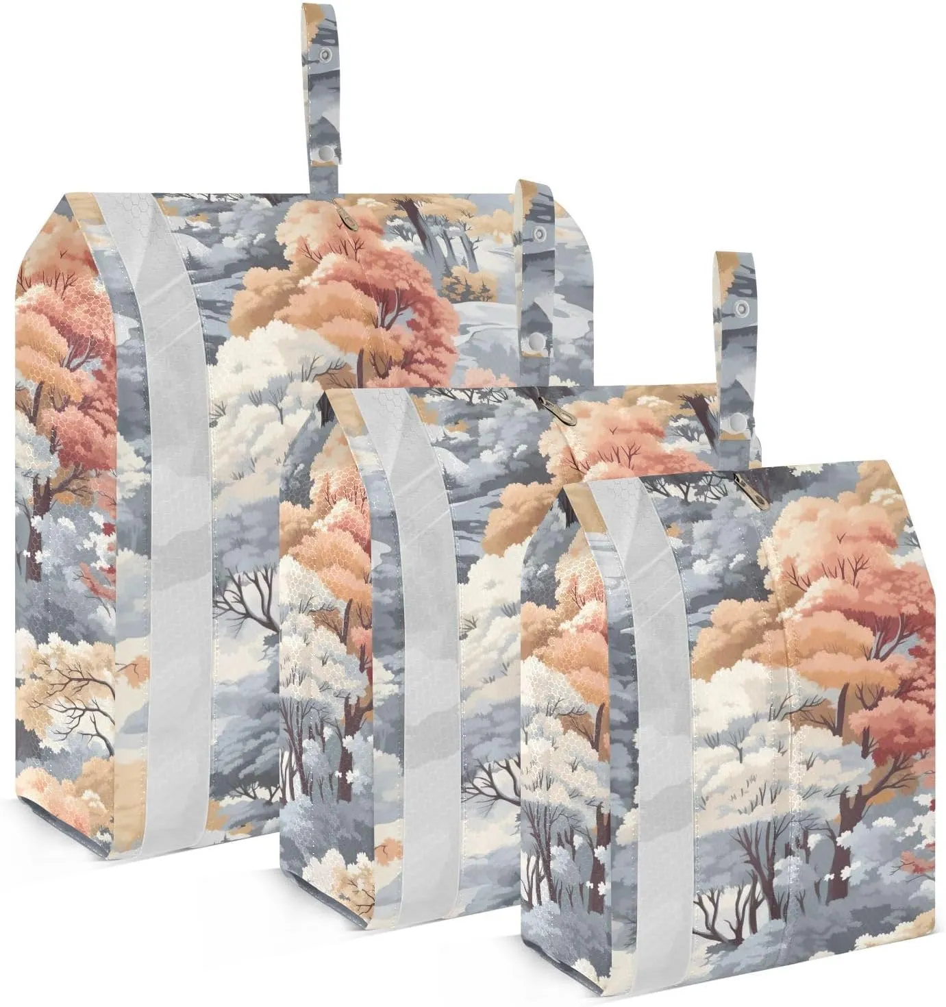 Colorful Trees Packing Cubes for Travel 3 Set Packing Essentials Luggage Accessories for Easy Packing