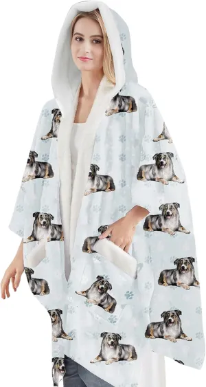 Cozy Sherpa Snugg Wrap for Women - Soft Fleece Blanket Hoodie - 32 Dog and Cat Breeds - Warm Lightweight Gift for Pet Lovers