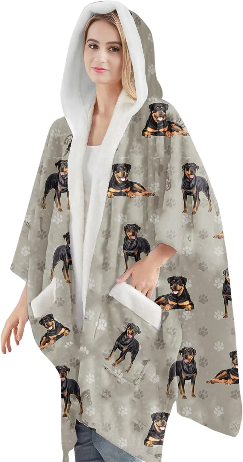 Cozy Sherpa Snugg Wrap for Women - Soft Fleece Blanket Hoodie - 32 Dog and Cat Breeds - Warm Lightweight Gift for Pet Lovers