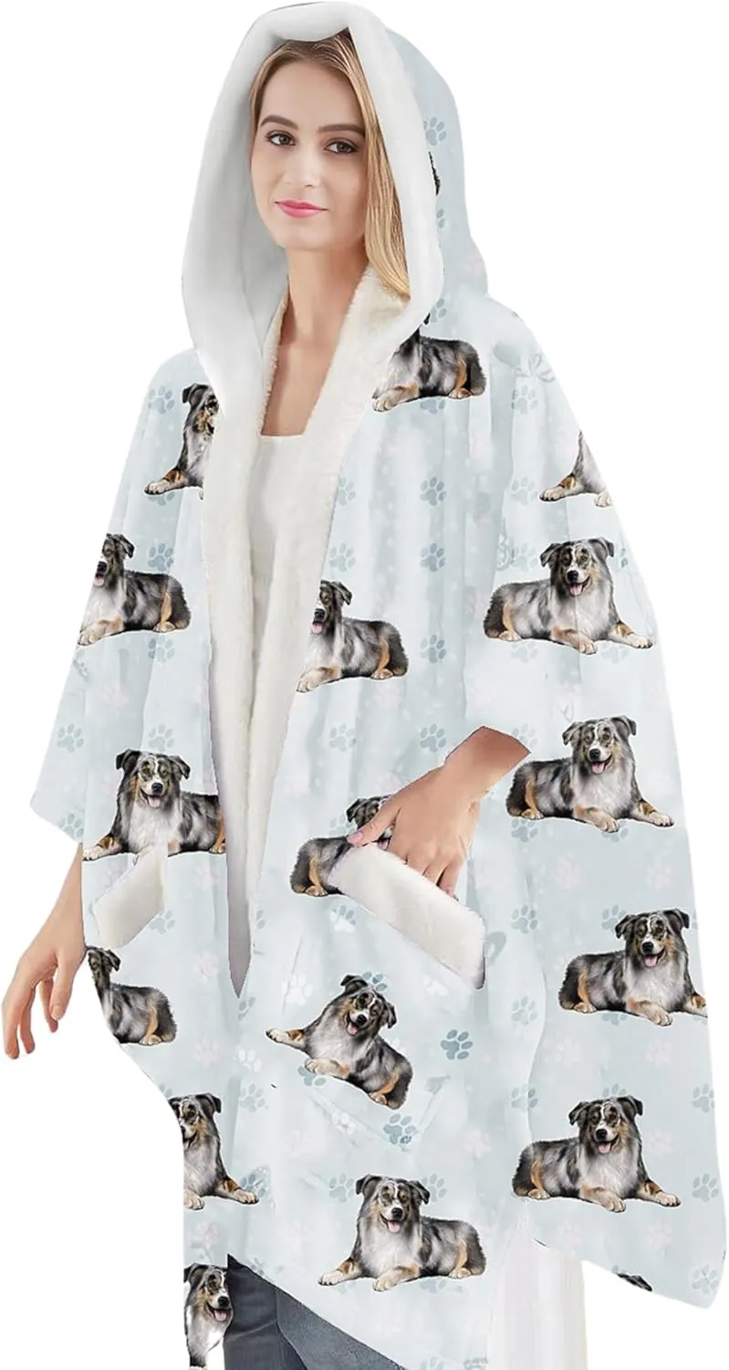 Cozy Sherpa Snugg Wrap for Women - Soft Fleece Blanket Hoodie - 32 Dog and Cat Breeds - Warm Lightweight Gift for Pet Lovers