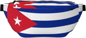 Cuban Flag Stylish Crossbody Waist Pack - Versatile And Compact Travel Pouch For Hands-Free Storage, Black, PBYB-12185A