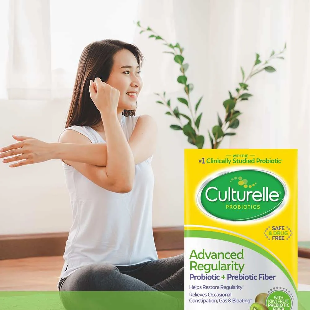 Culturelle Advanced Regularity Daily Probiotic   Prebiotic Fiber Capsules - 30 Ct