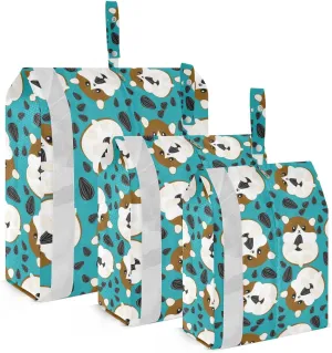 Cute Hamsters Packing Cubes Set of 3, Lightweight Travel Luggage Organizers Foldable Bags for Easy Packing and Organization
