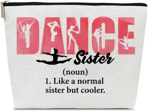 Dance Sister Gifts Makeup Bag, Cool Gifts for Ballet Dancers Women, Big Little Sister Stuff, Teans Stuff Accessories, Makeup Cosmetic Bags for Purse