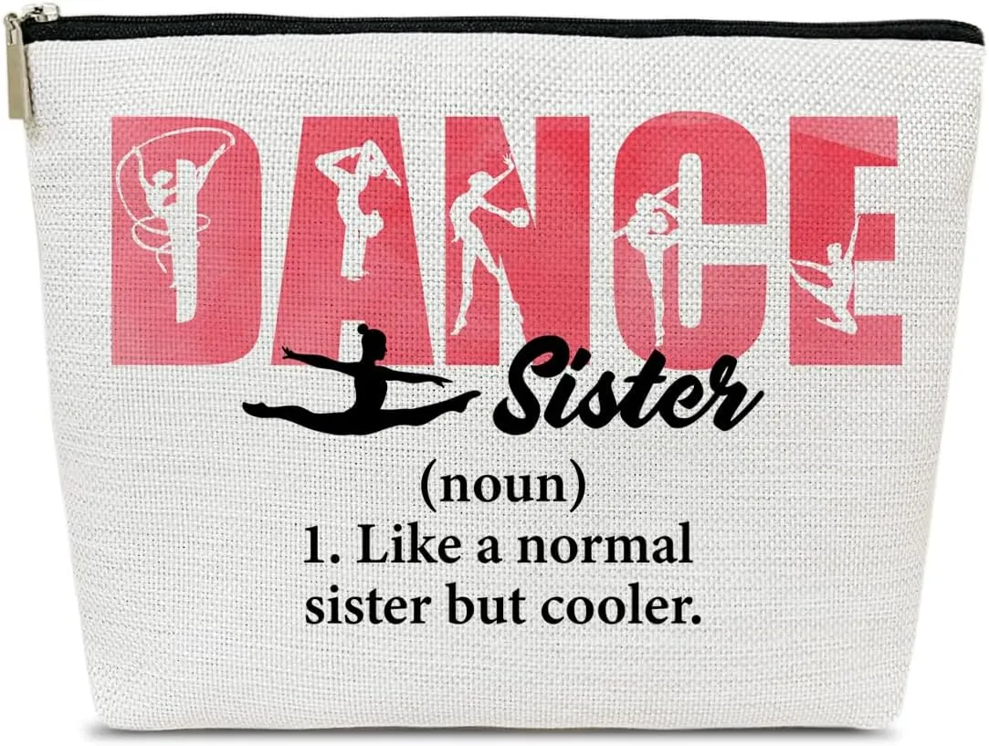 Dance Sister Gifts Makeup Bag, Cool Gifts for Ballet Dancers Women, Big Little Sister Stuff, Teans Stuff Accessories, Makeup Cosmetic Bags for Purse