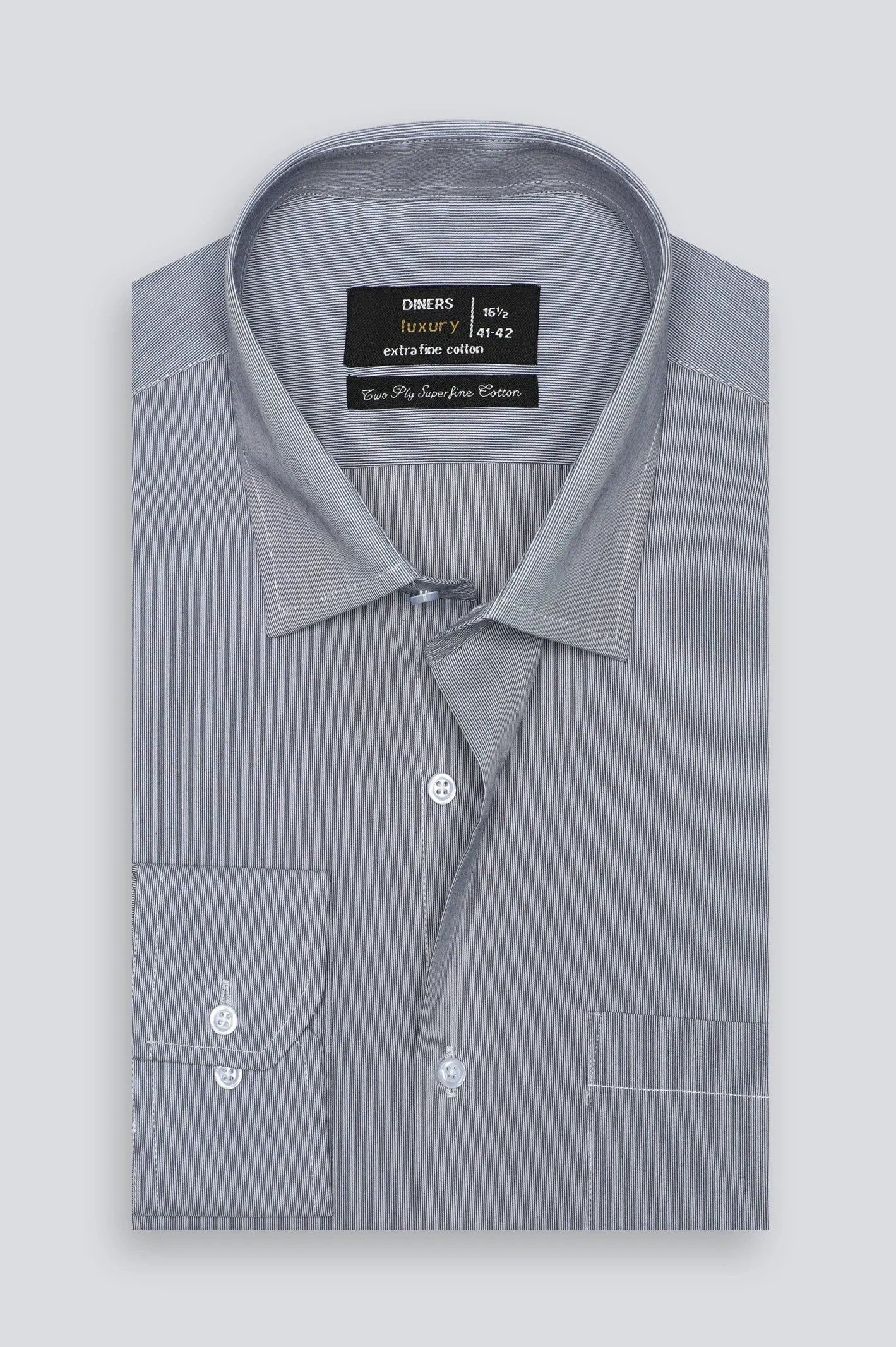 Dark Blue Twill Textured Formal Shirt