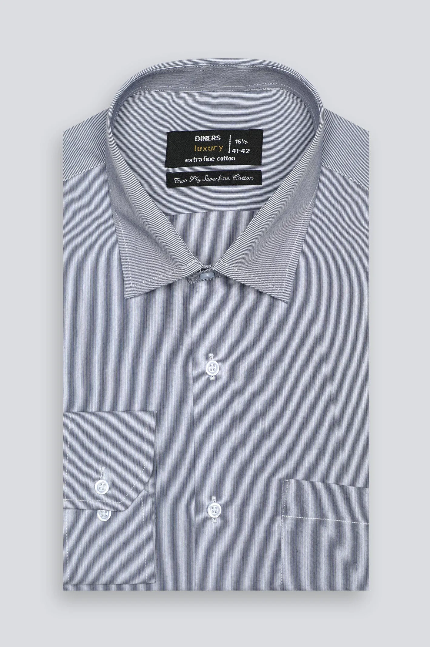 Dark Blue Twill Textured Formal Shirt