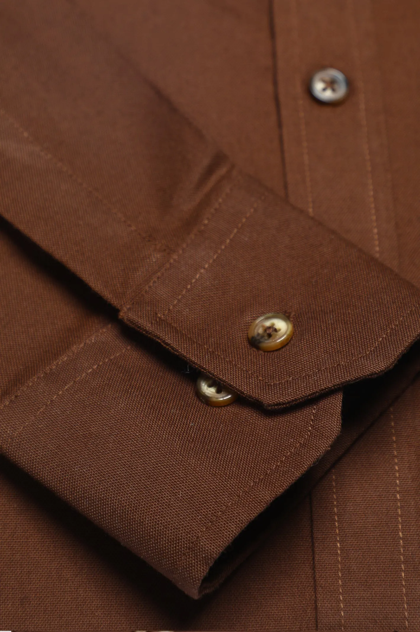 Dark Brown Self Casual Shirt