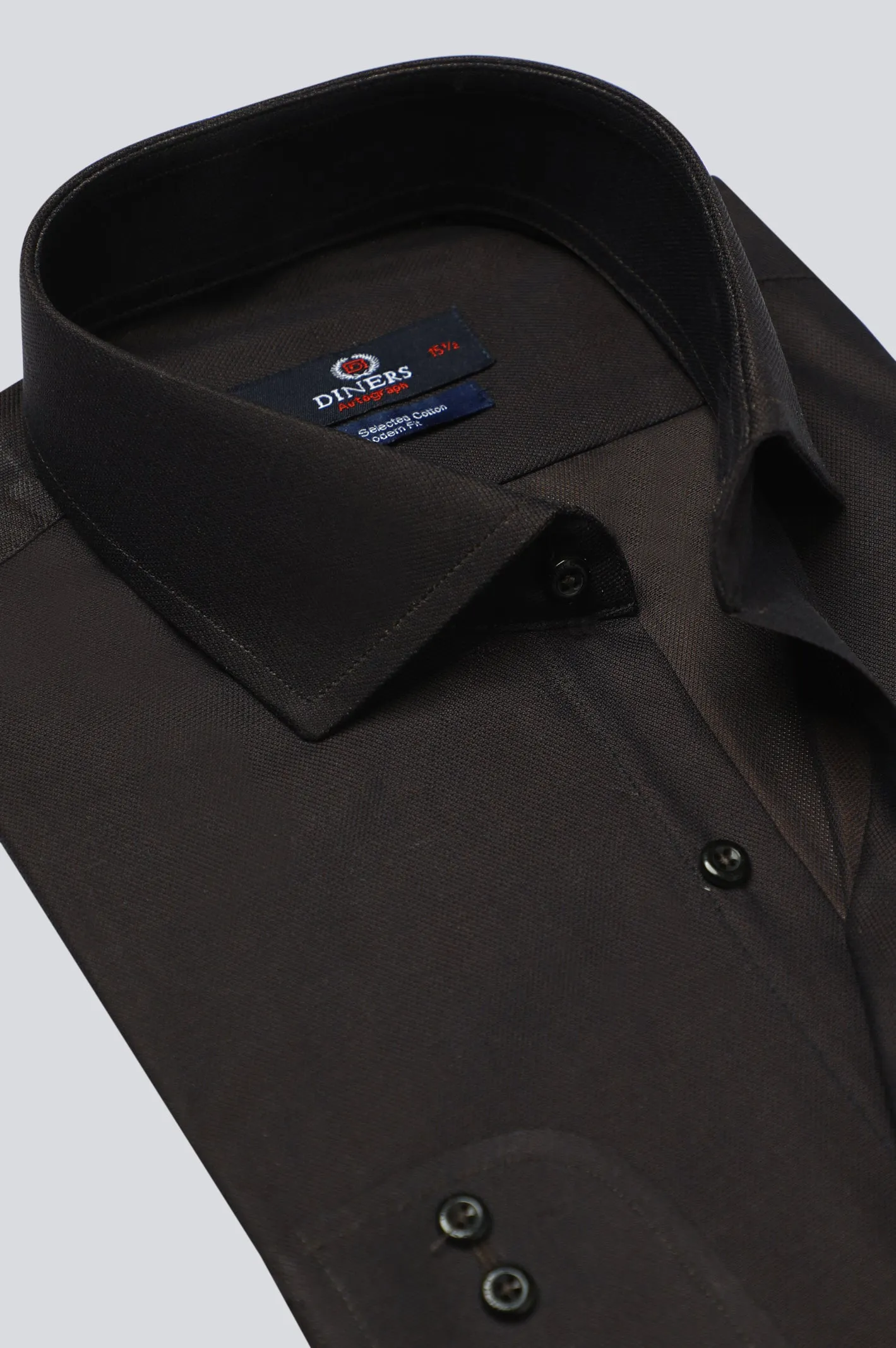 Dark Brown Self Formal Autograph Shirt