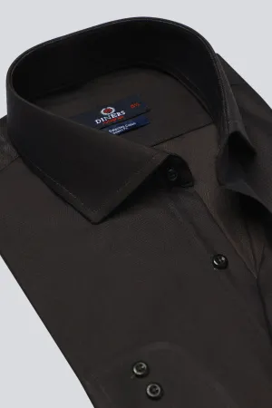 Dark Brown Self Formal Autograph Shirt