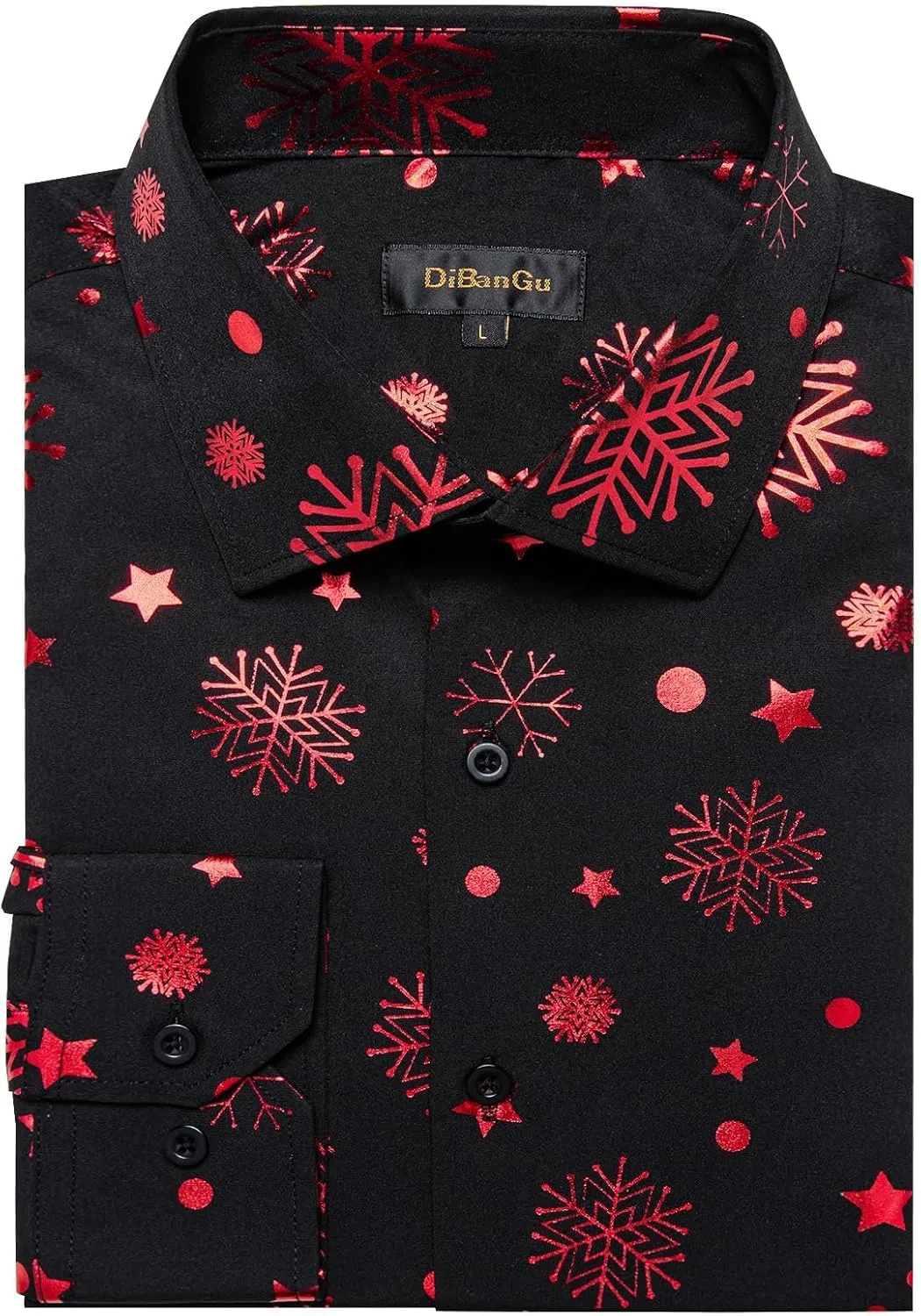 DiBanGu Mens Christmas Dress Shirts,Casual Xmas Long Sleeve Button Down Shirt for Men Holiday Festive Shirt Vacation Party