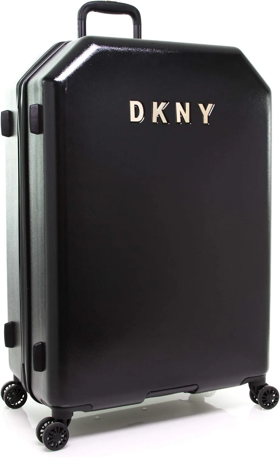 DKNY Metal Logo Upright Hardside Luggage 30", Black