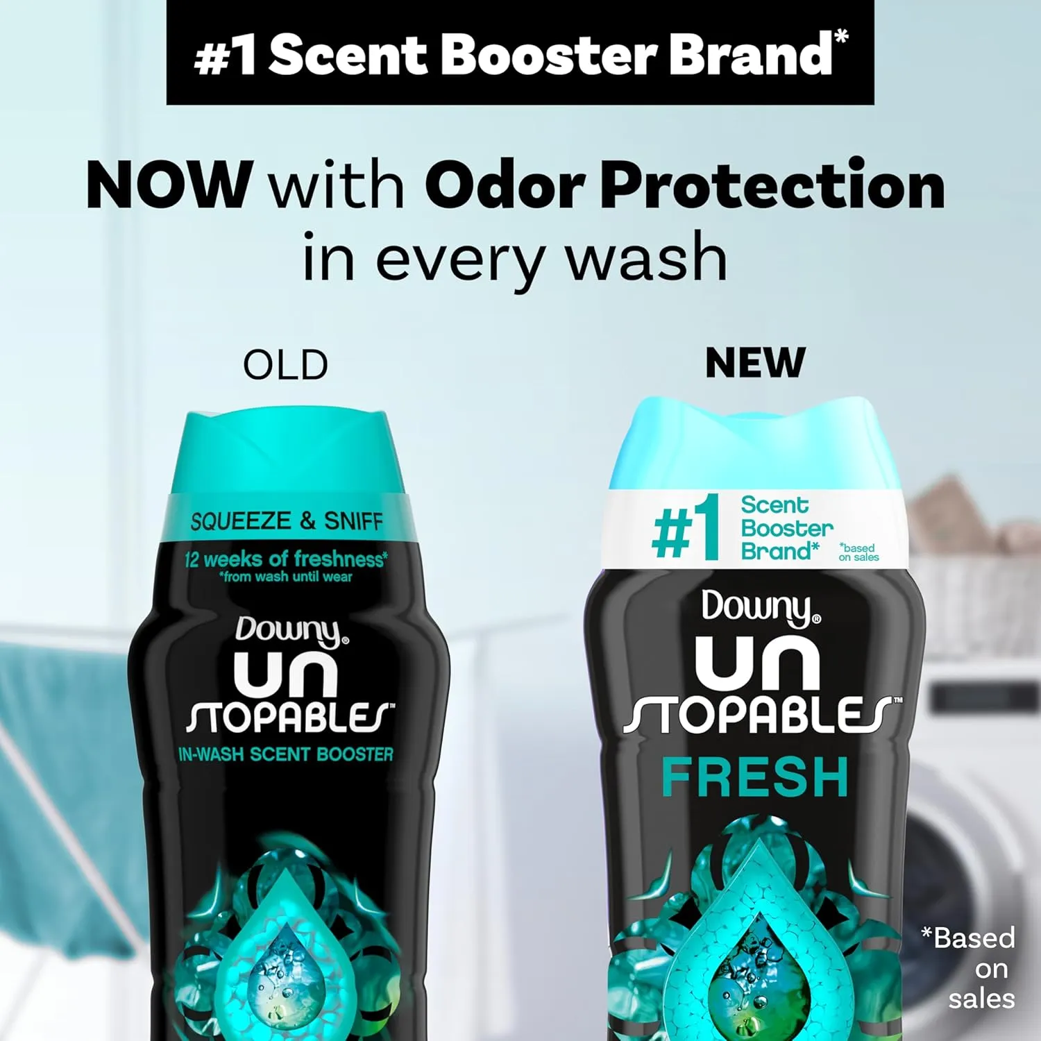 Downy Unstopables In Wash Scent Booster Beads, Fresh Scent, 24 oz, Laundry Beads for Odor Protection, Laundry Scent Boosters