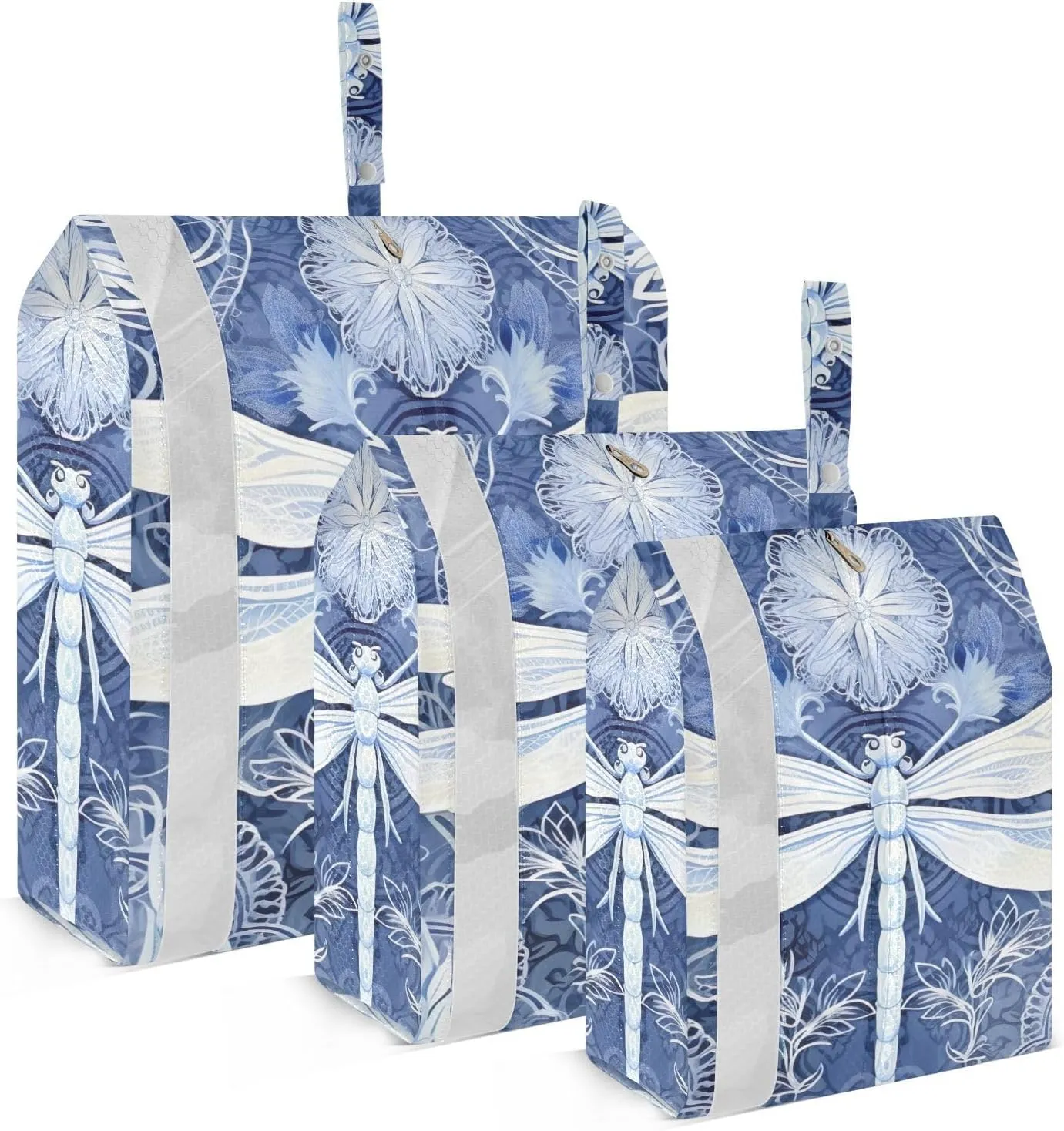 Dragonfly Packing Cubes Set of 3, Lightweight Travel Luggage Organizers Foldable Bags for Easy Packing and Organization