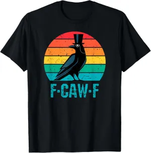 F-Caw-F Black Crow Black Bird Retro Sunset Vintage F-Caw-F T-Shirt