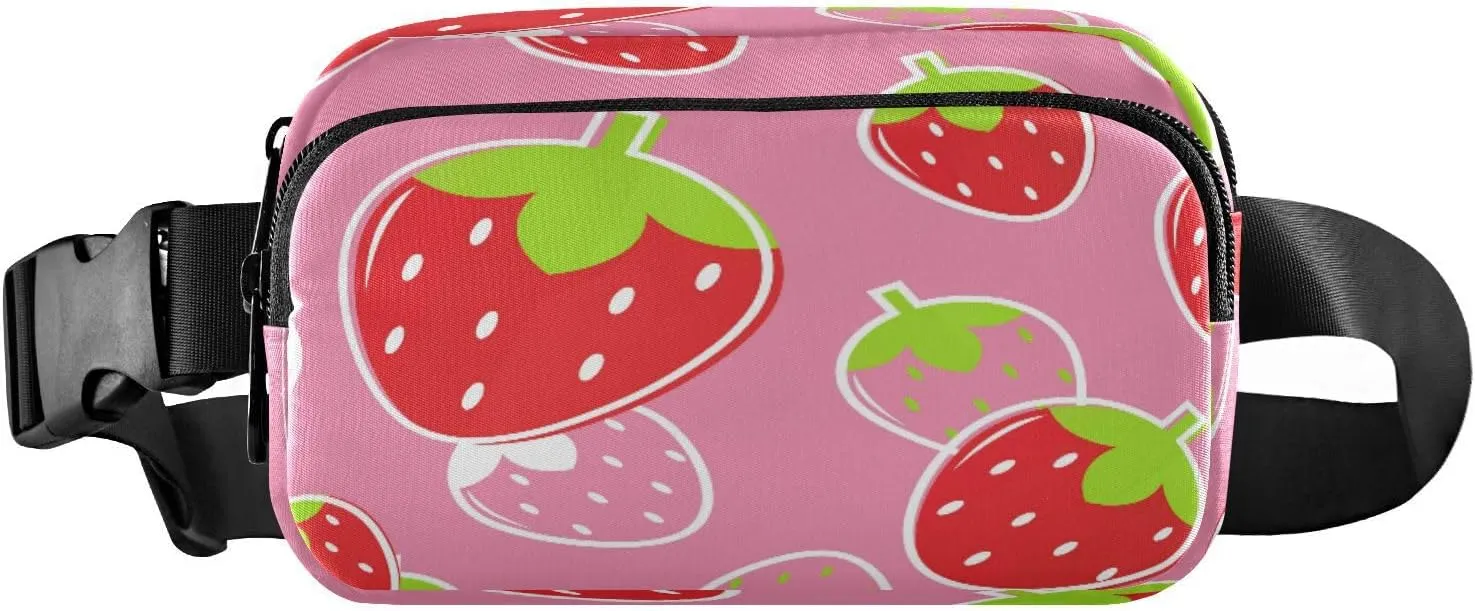 Fanny Packs for Women Men Fresh Strawberry Fruits Belt Bag Waist Pouch Packs Crossbody Bag Running Hiking Fanny Pack Gifts for Girls Boys