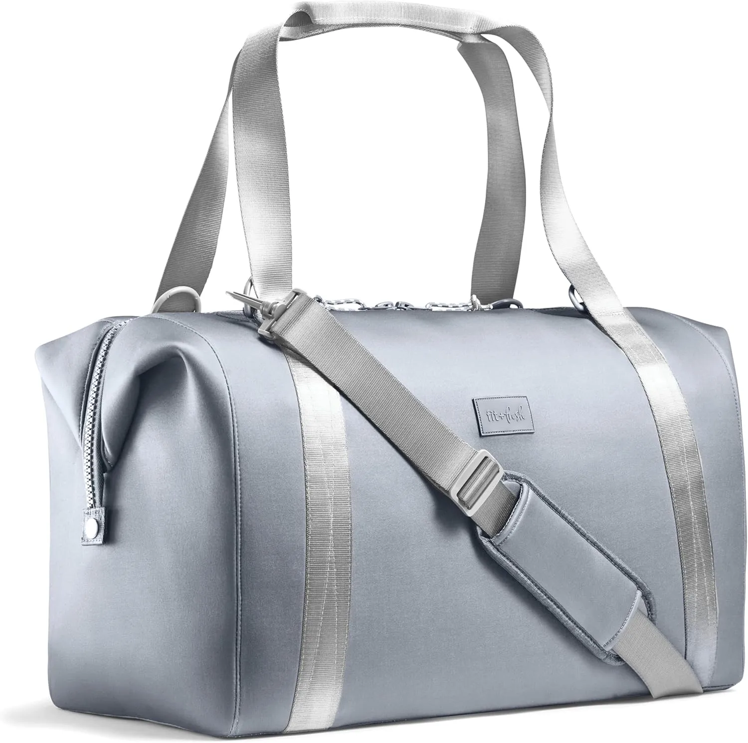 Fit & Fresh Premium Neoprene Weekender Bag With Trolley Sleeve - Large Overnight, Carry-on, Duffel, Gym, and Hospital Bag for Labor & Delivery