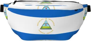 Flag Of Nicaragua Stylish Crossbody Waist Pack - Versatile And Compact Travel Pouch For Hands-Free Storage