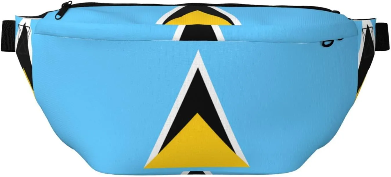 Flag Of Saint Lucia Stylish Crossbody Waist Pack - Versatile And Compact Travel Pouch For Hands-Free Storage