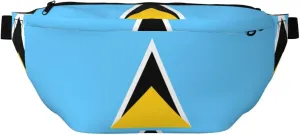 Flag Of Saint Lucia Stylish Crossbody Waist Pack - Versatile And Compact Travel Pouch For Hands-Free Storage