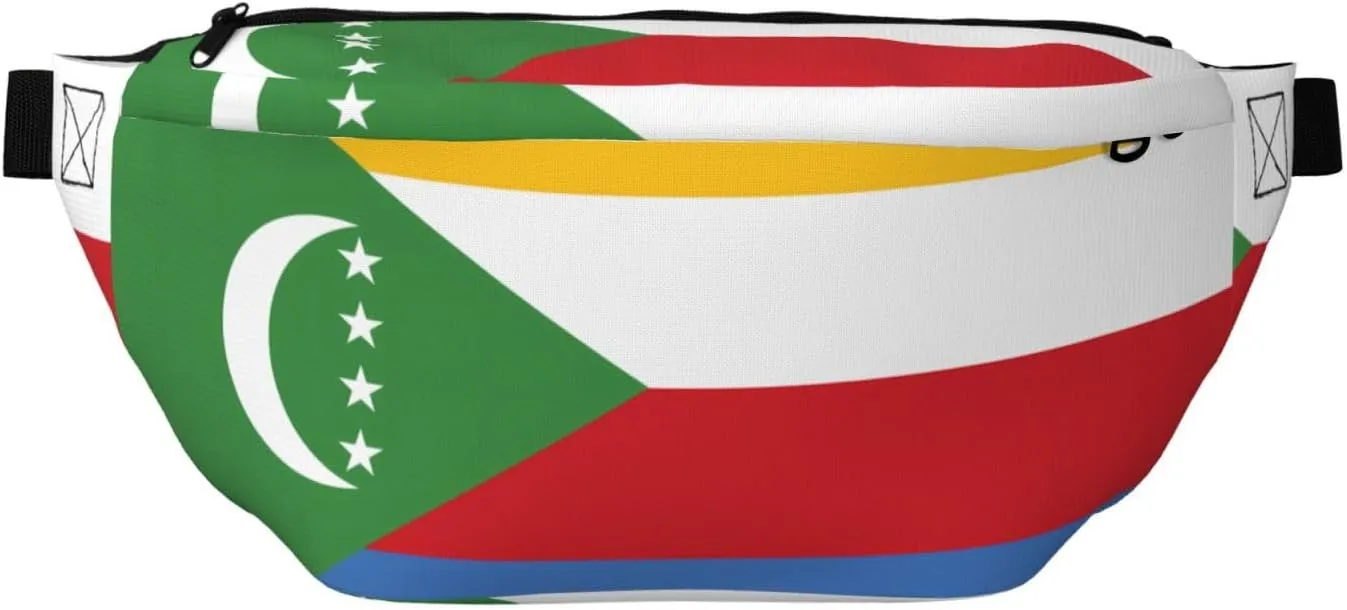 Flag Of The Comoros Stylish Crossbody Waist Pack - Versatile And Compact Travel Pouch For Hands-Free Storage