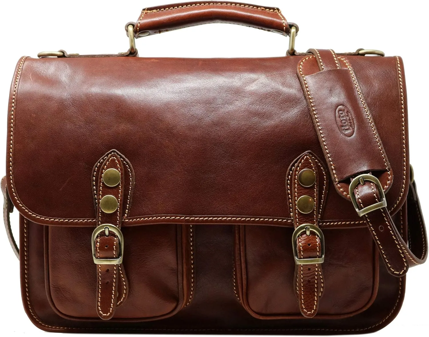 Floto Poste Leather Messenger Bag  Italian Handmade Briefcase for Men & Women