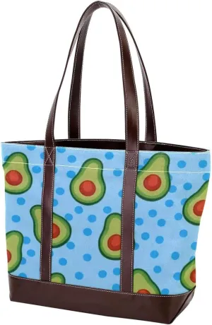 Fresh avocado-850 Tote Bags Durable Leather Canvas Purses and Handbags for Women Top Handle Shoulder Satchel Hobo Bags