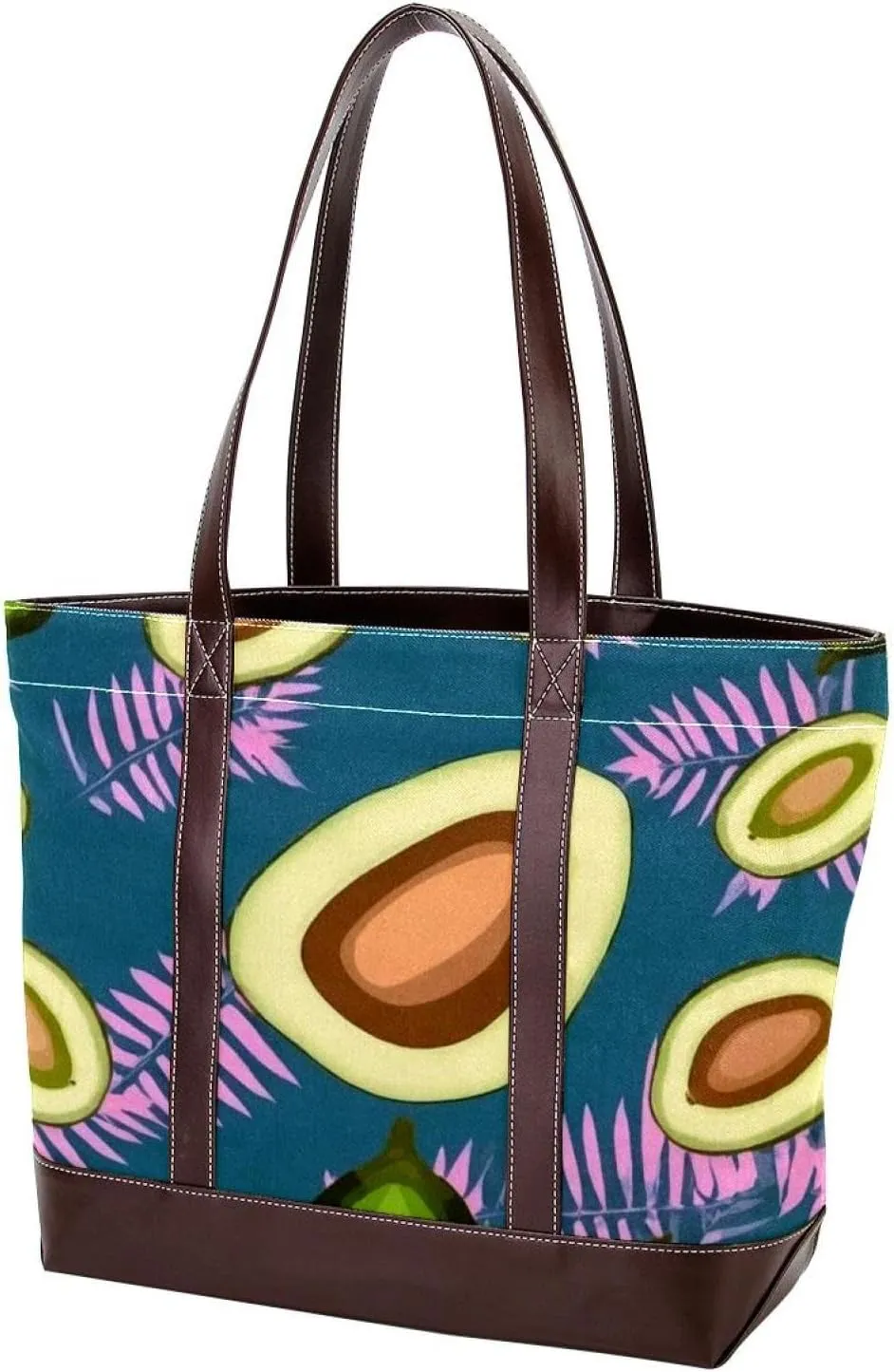 Fresh avocado-877 Tote Bags Durable Leather Canvas Purses and Handbags for Women Top Handle Shoulder Satchel Hobo Bags