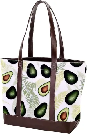 Fresh avocado-886 Tote Bags Durable Leather Canvas Purses and Handbags for Women Top Handle Shoulder Satchel Hobo Bags