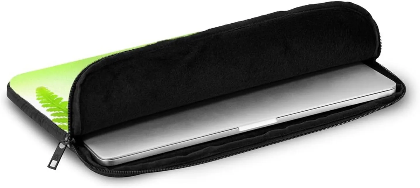 Fresh Green Leaves Laptop Sleeve Case 13 Inch Suitable for Notebook Computer Tablet Traveling Carrying Simple Case