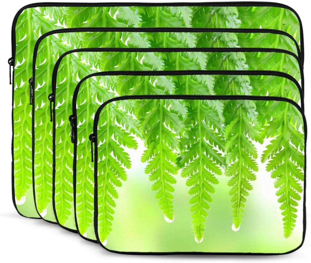 Fresh Green Leaves Laptop Sleeve Case 13 Inch Suitable for Notebook Computer Tablet Traveling Carrying Simple Case