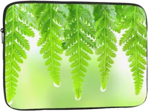 Fresh Green Leaves Laptop Sleeve Case 13 Inch Suitable for Notebook Computer Tablet Traveling Carrying Simple Case
