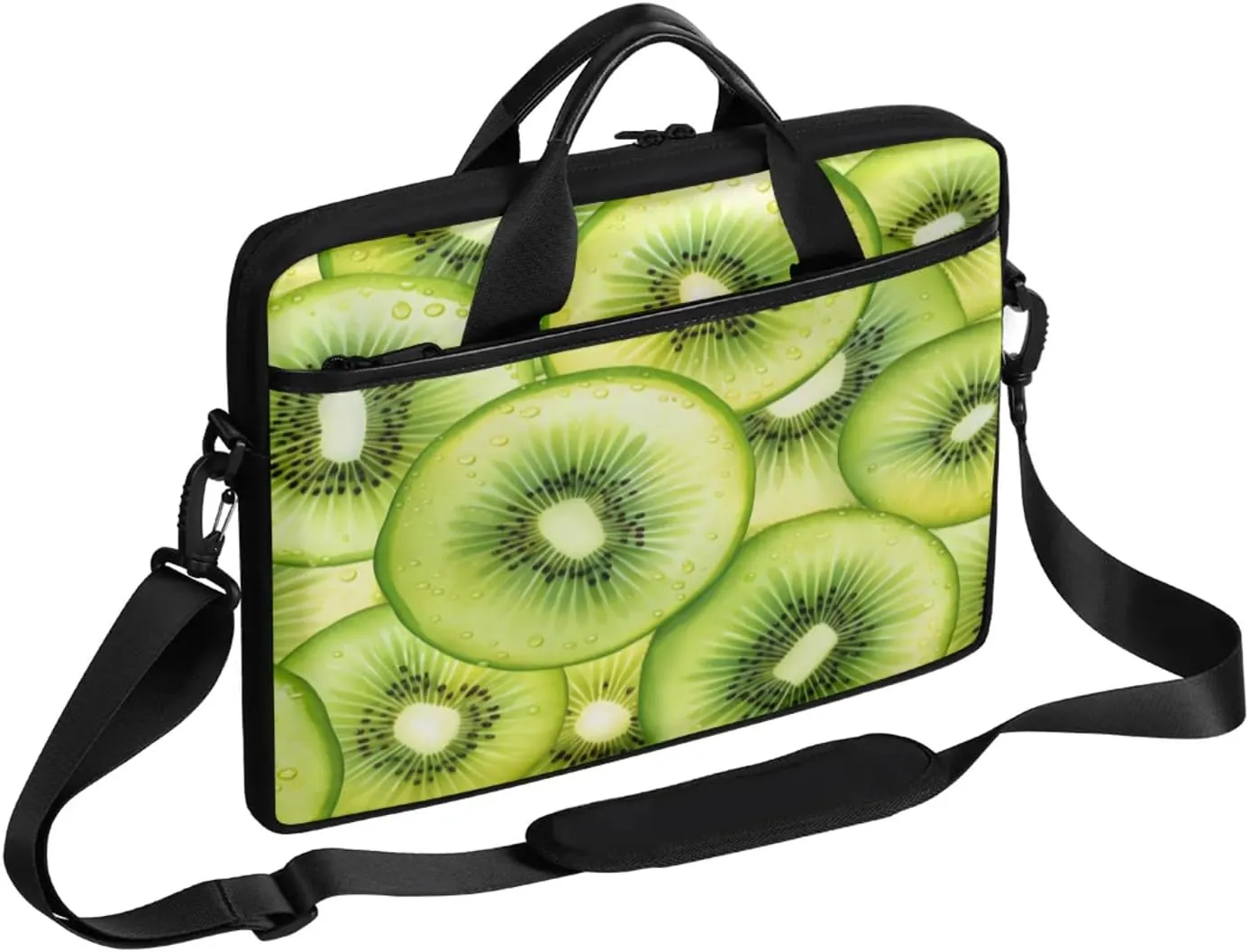 Fresh Kiwi Slices Laptop Case Bag with Detachable Strap Waterproof Laptop Bag Notebook Carrying Case 15.6 inch Laptop Sleeve Bag for Men Women Work Travel