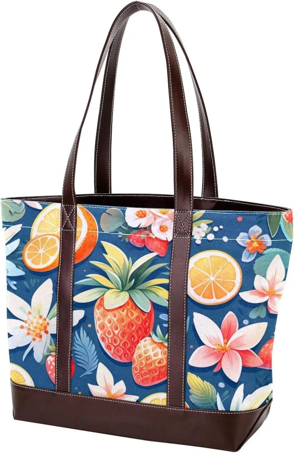 Fresh Summer Fruits-928 Tote Bags Durable Leather Canvas Purses and Handbags for Women Top Handle Shoulder Satchel Hobo Bags