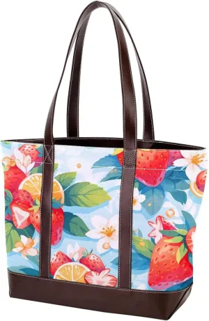 Fresh Summer Fruits-934 Tote Bags Durable Leather Canvas Purses and Handbags for Women Top Handle Shoulder Satchel Hobo Bags