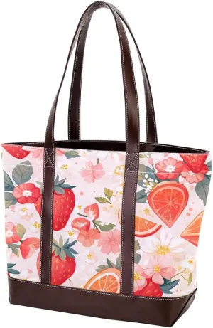 Fresh Summer Fruits-937 Tote Bags Durable Leather Canvas Purses and Handbags for Women Top Handle Shoulder Satchel Hobo Bags