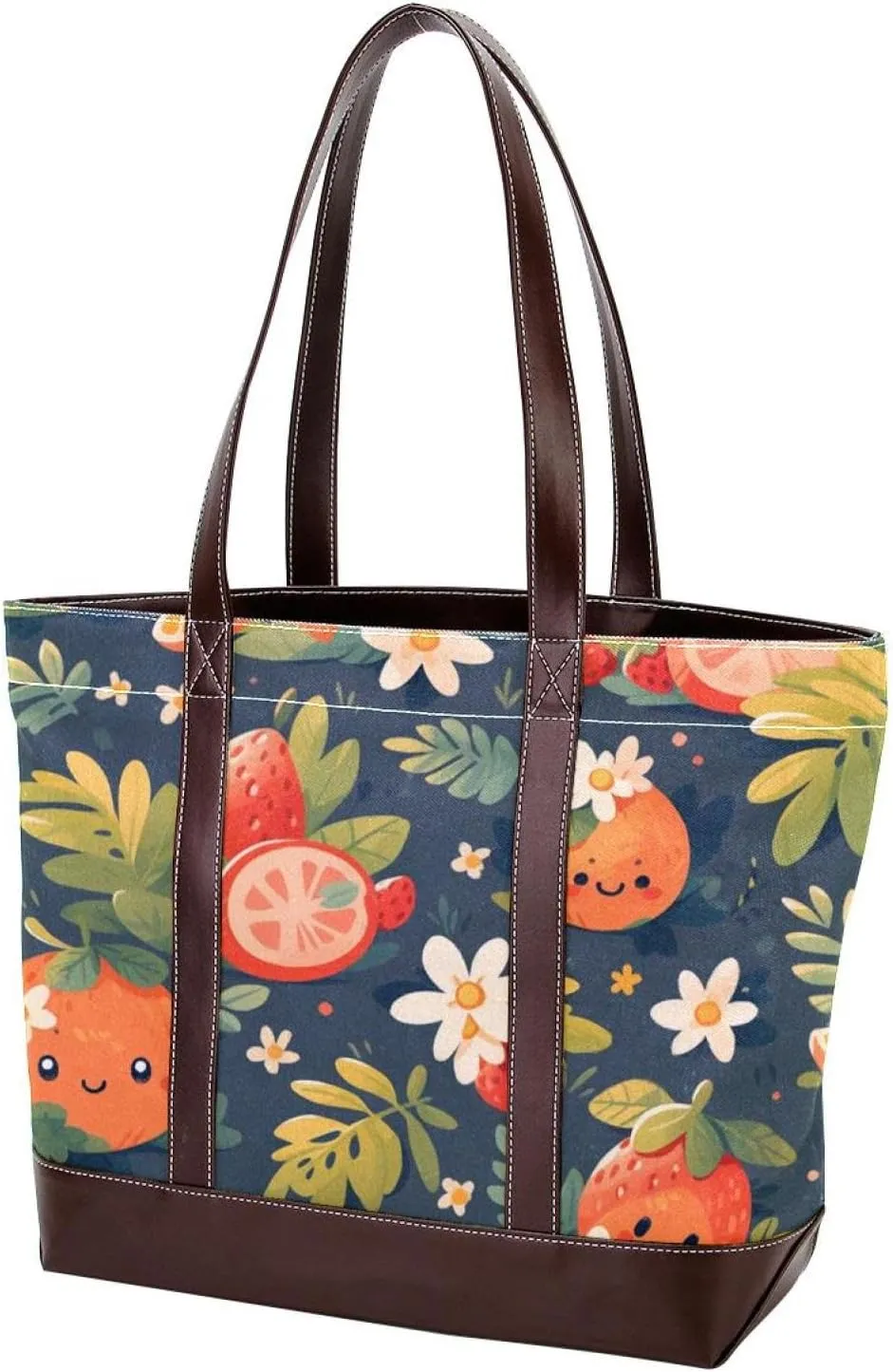 Fresh Summer Fruits-955 Tote Bags Durable Leather Canvas Purses and Handbags for Women Top Handle Shoulder Satchel Hobo Bags