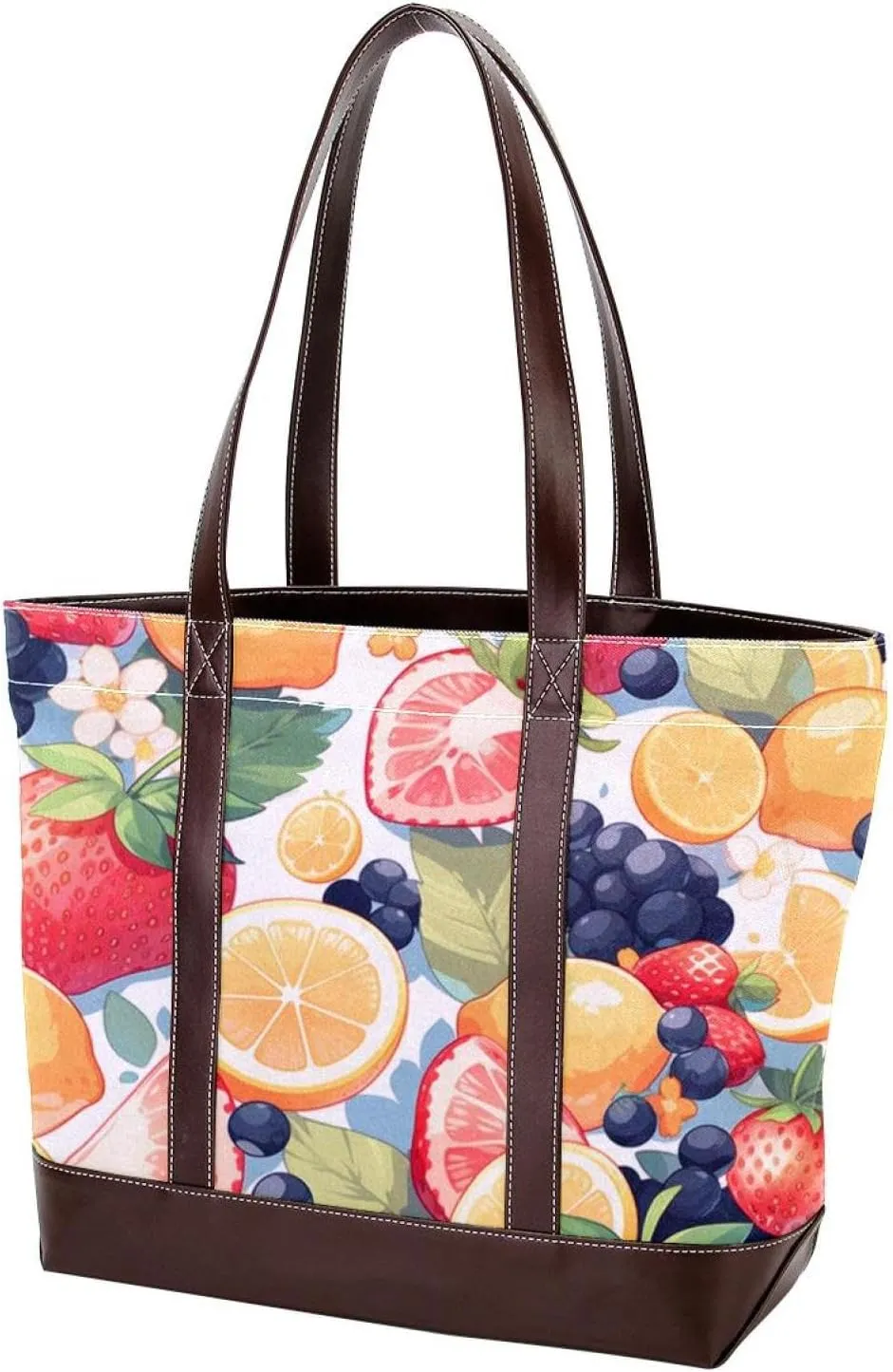 Fresh Summer Fruits-958 Tote Bags Durable Leather Canvas Purses and Handbags for Women Top Handle Shoulder Satchel Hobo Bags