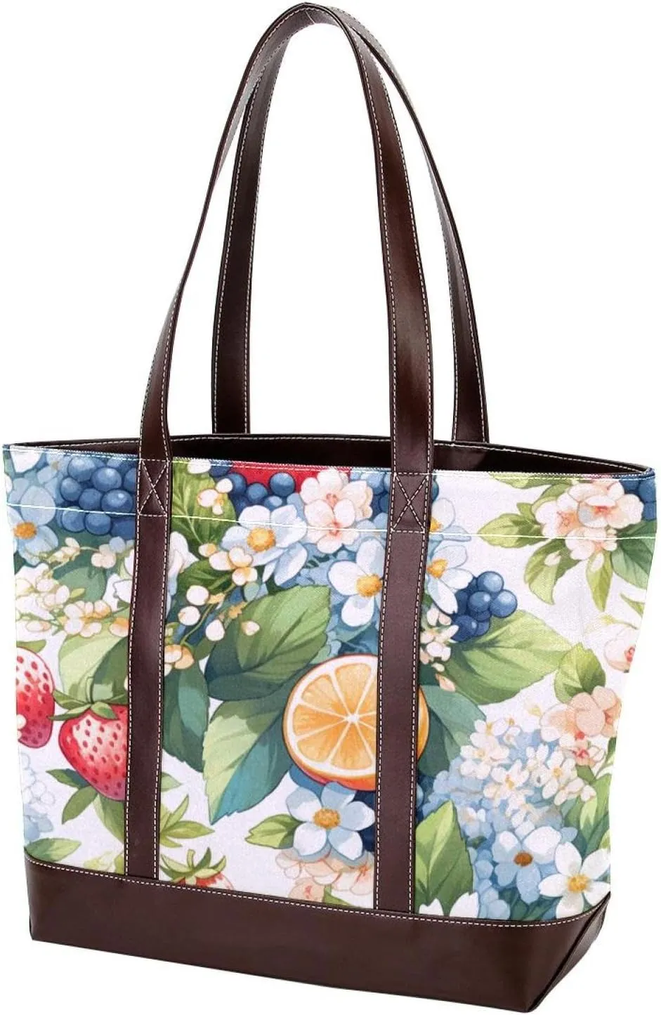 Fresh Summer Fruits-961 Tote Bags Durable Leather Canvas Purses and Handbags for Women Top Handle Shoulder Satchel Hobo Bags