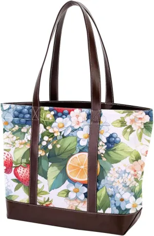Fresh Summer Fruits-961 Tote Bags Durable Leather Canvas Purses and Handbags for Women Top Handle Shoulder Satchel Hobo Bags