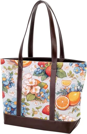 Fresh Summer Fruits-970 Tote Bags Durable Leather Canvas Purses and Handbags for Women Top Handle Shoulder Satchel Hobo Bags
