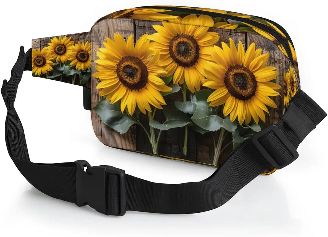 Fresh Sunflowers Crossbody Bags for Women Trendy Waterproof Fanny Pack with Adjustable Strap Fanny Pack for Travel Shopping Running and Daily Use