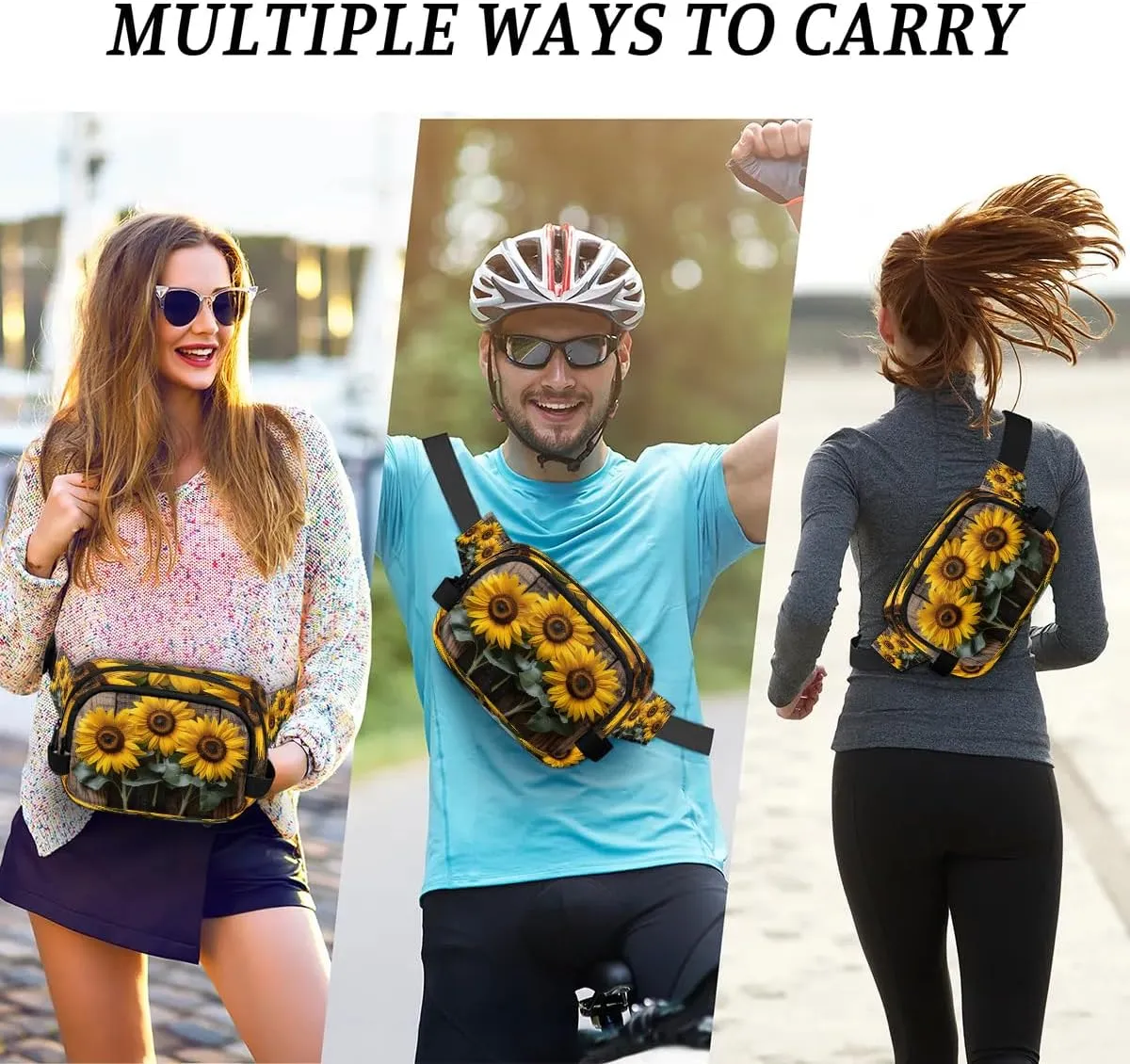Fresh Sunflowers Crossbody Bags for Women Trendy Waterproof Fanny Pack with Adjustable Strap Fanny Pack for Travel Shopping Running and Daily Use