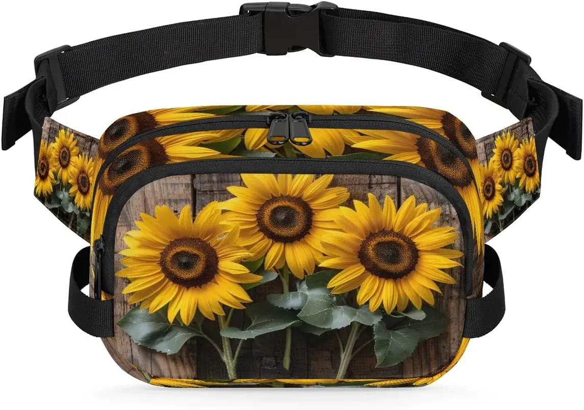 Fresh Sunflowers Crossbody Bags for Women Trendy Waterproof Fanny Pack with Adjustable Strap Fanny Pack for Travel Shopping Running and Daily Use