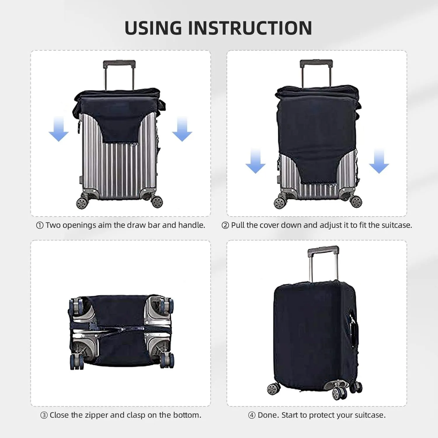 Fresh Sushi Luggage Cover Washable Elasticated Luggage Covers for Suitcase tsa Approved Stylish Dust and Scratch Resistant Luggage Case Protector for Kids and Adults -